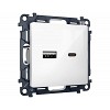 MA111010 Комплект механизма розетки ALFA Белый глянец 2USB A+C 20W (быстрая зарядка) QUANT