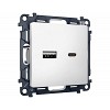 MA131010 Комплект механизма розетки ALFA Белый матовый 2USB A+C 20W (быстрая зарядка) QUANT (AP1310, VM177)