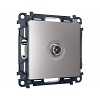 MA513010 Комплект механизма TV розетки оконечной ALFA Сталь матовый 50-870 MHz 1dB QUANT (