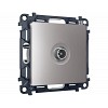 MA513030 Комплект механизма TV розетки проходной ALFA Сталь матовый 5-1000 MHz 4dB QUANT (