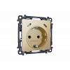 MA610510 Комплект механизма электрической розетки 2USB С+C 20W (быстрая зарядка) с/з на винтовых зажимах 16A-250V ALFA Шампань QUANT (AP6105, VM165)