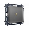 MA652010 Комплект механизма 1-кл выключателя с подсветкой 3200K ALFA Антрацит серый QUANT