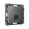 MA662030 Комплект механизма телефонной розетки ALFA Антрацит серый RJ-11(4P4C) с шторкой Q