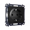 MA806010 Комплект механизма электрической розетки ALFA Черный матовый с/з на винтовых зажи