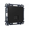 MA812030 Комплект механизма телефонной розетки ALFA Черный матовый RJ-11(4P4C) с шторкой Q