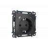 MA910510 Комплект механизма электрической розетки 2USB С+C 20W с/з на винтовых зажимах 16A-250V ALFA Графит мягкое касание QUANT (AP9105, VM165)