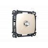 MO313050 Комплект механизм TV розетки SAT 5-2400MHz 3.5dB OMEGA Бежевый глянец QUANT (OP31