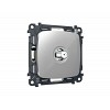 MO413050 Комплект механизма TV розетки SAT 5-2400MHz 3.5dB OMEGA Серебро глянец QUANT (OP4