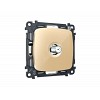 MO613050 Комплект механизма TV розетки SAT 5-2400MHz 3.5dB OMEGA Шампань QUANT (OP6130, VM