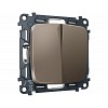 MO633030 Комплект механизма 2-клавишного перекрестного выключателя 10A-250V OMEGA Темная б