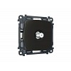 MO813050 Комплект механизма TV розетки SAT 5-2400MHz 3.5dB OMEGA Черный матовый QUANT (OP8