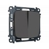 MO903030 Комплект механизм 2-клавишного перекрестного выключателя 10A-250V OMEGA Графит Мя