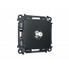 MO913050 Комплект механизма TV розетки SAT 5-2400MHz 3.5dB OMEGA Графит Мягкое касание QUA