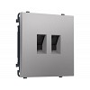 MS512110 Комплект механизма компьютерной двойной розетки SIGMA Сталь матовый RJ-45 (8P8C)