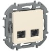 IEKINSPIRIA Розетка компьютерная двойная RJ45 категория 5Е UTP 6738361 слоновая кость IEK