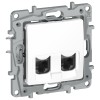 IEKETIKA Розетка компьютерная двойная RJ45 категория 5Е UTP 6722551 белый IEK