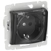 IEKVALENA Розетка 1-местная с заземлением с защитными шторками и крышкой 16А IP20 6945521 