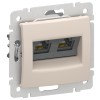 IEKVALENA Розетка компьютерная двойная RJ45 категория 5Е UTP 6945361 песочный IEK