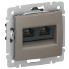 IEKVALENA Розетка компьютерная двойная RJ45 категория 5Е UTP 6945351 капучино IEK