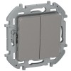 IEKINSPIRIA Выключатель 2-клавишный схема 5 10АХ безвинтовые зажимы 6736271 дымчатый IEK