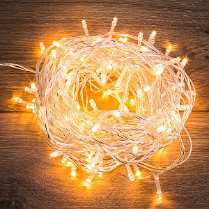 Гирлянда Твинкл Лайт 10 м, прозрачный ПВХ, 80 LED, цвет ТЕПЛЫЙ БЕЛЫЙ