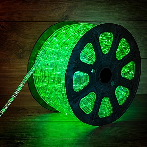 Дюралайт LED двухжильный 230В 13мм 36 LED/м ЗЕЛЕНЫЙ постоянное свечение модуль 1м бухта 100м NEON-NIGHT