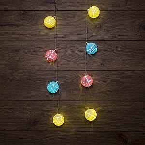 Гирлянда светодиодная Карамельки 1.5 м, прозрачный ПВХ, 10 LED, теплый белый, питание 2 х АА (батарейки не в комплекте)