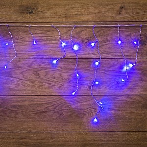 Гирлянда Бахрома (Айсикл), 1,8х0,5м, 48 LED СИНИЕ, прозрачный ПВХ, IP20, свечение с динамикой, 230В, не соединяется