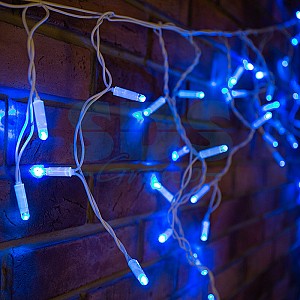 Гирлянда светодиодная Бахрома (Айсикл) 2,4х0,6м 76 LED СИНИЙ белый ПВХ IP65 постоянное свечение 230В нужен блок 303-500-1 NEON-NIGHT
