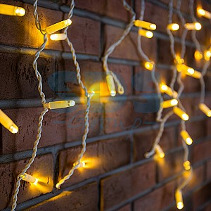 Гирлянда светодиодная Бахрома (Айсикл) 2,4х0,6м 76 LED ТЕПЛЫЙ БЕЛЫЙ белый ПВХ IP65 постоянное свечение 230В нужен блок 303-500-1 NEON-NIGHT