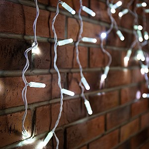 Гирлянда светодиодная Бахрома (Айсикл) 4,8х0,6м 152 LED БЕЛЫЙ белый ПВХ IP65 постоянное свечение 230В нужен блок 303-500-1 NEON-NIGHT