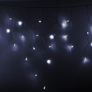 Гирлянда светодиодная Бахрома (Айсикл) 4,8х0,6м 176 LED БЕЛЫЙ прозрачный ПВХ IP65 постоянное свечение 230В нужен блок 303-500-1 NEON-NIGHT