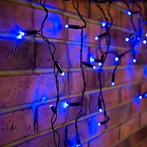 Гирлянда светодиодная Бахрома (Айсикл) 4,8х0,6м 176 LED СИНИЙ черный ПВХ IP65 постоянное свечение 230В нужен блок 303-500 NEON-NIGHT