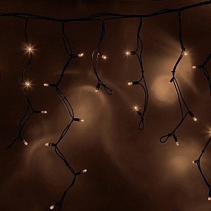 Гирлянда светодиодная Бахрома (Айсикл) 4,0х0,6м 128 LED ТЕПЛЫЙ БЕЛЫЙ черный каучук 3,3мм IP67 постоянное свечение 230В нужен блок 315-000 NEON-NIGHT