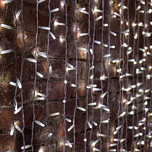 Гирлянда светодиодная Занавес 2х3м 600 LED БЕЛЫЙ белый ПВХ IP65 постоянное свечение 230В нужен блок 303-500-1 NEON-NIGHT