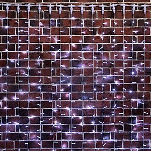 Гирлянда светодиодная Занавес 2х9м 1200 LED БЕЛЫЙ прозрачный ПВХ IP65 постоянное свечение 230В нужен блок 303-500-1 NEON-NIGHT