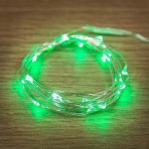 Гирлянда светодиодная Роса 2м, 20LED, ЗЕЛЕНЫЙ, IP20, 2хCR2032 в комплекте NEON-NIGHT