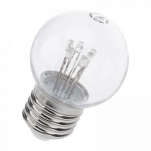 Ретро-лампа светодиодная диаметр 45мм, E27, 6 LED, 2Вт, ТЕПЛЫЙ БЕЛЫЙ, прозрачная колба, 230В NEON-NIGHT