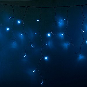 Гирлянда светодиодная Бахрома (Айсикл) 4,8х0,6м 176 LED СИНИЙ прозрачный ПВХ IP65 постоянное свечение 230В нужен блок 303-500-1 NEON-NIGHT