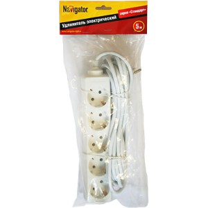 Удлинитель Navigator 94 187 NPE-S-05-500-E-3x1 с/з 5 гн. 5м