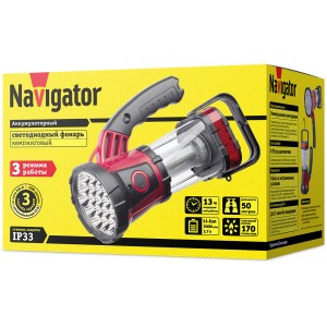 Фонарь Navigator 94 926 NPT-CA08-ACCU Кемп/прож.пласт.19/24/4LED, аккум.3.7В, 2А