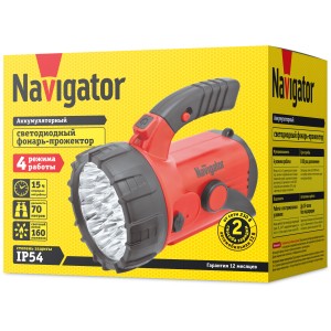 Фонарь Navigator 94 960 NPT-SP06-ACCU Прожект/кемп. 23+18+4LED, аккум.4В, 2Ач.