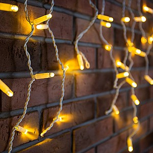 Гирлянда светодиодная Бахрома (Айсикл) 1,8х0,5м 48 LED ТЕПЛЫЙ БЕЛЫЙ белый ПВХ IP65 постоянное свечение 230В блок в комплекте NEON-NIGHT