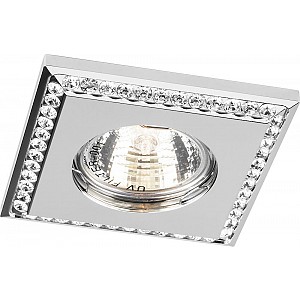 Светильник потолочный встраиваемый, MR16 MAX50W 12V G5.3, прозрачный, хром,DL102-C