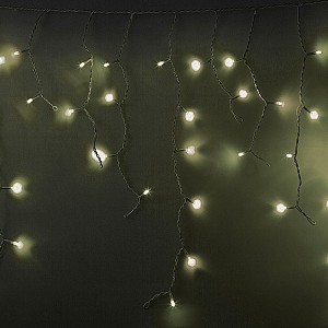 Гирлянда светодиодная Бахрома (Айсикл) 5,6x0,9м 240 LED ТЕПЛЫЙ БЕЛЫЙ белый каучук 3,3мм IP67 эффект мерцания 230В нужен блок 315-001 NEON-NIGHT