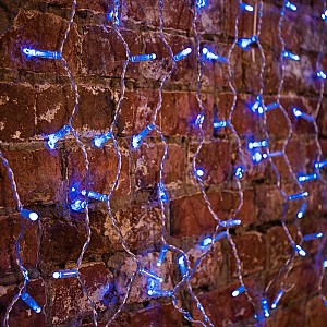 Гирлянда светодиодная Занавес 2x0,8м 160 LED СИНИЙ прозрачный ПВХ IP65 постоянное свечение 230В нужен блок 303-500-1 NEON-NIGHT