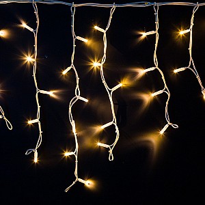 Гирлянда светодиодная Бахрома (Айсикл) 4,0х0,6м 128 LED ТЕПЛЫЙ БЕЛЫЙ белый каучук 3,3мм IP67 постоянное свечение 230В нужен блок 315-001 NEON-NIGHT