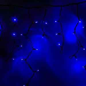Гирлянда светодиодная Бахрома (Айсикл) 4,0х0,6м 128 LED СИНИЙ черный каучук 3,3мм IP67 постоянное свечение 230В нужен блок 315-000 NEON-NIGHT