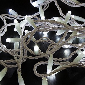 Гирлянда светодиодная Нить 10м 100 LED БЕЛЫЙ белый ПВХ IP65 эффект мерцания 24В соединяется NEON-NIGHT нужен трансформатор 531-100/531-311/531-312
