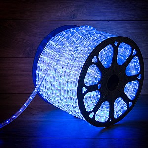 Дюралайт LED двухжильный 230В 13мм 36 LED/м СИНИЙ эффект мерцания модуль 1м бухта 100м NEON-NIGHT